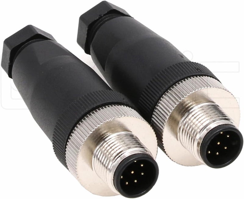 Eonvic M12 8 Pin Male Connector, 12mm A Code IP67 30V 2A AC/DC Industrial Circular Connector, Unshiled Field Assembly Wireable Sensor Straight 2pcs - Image 1